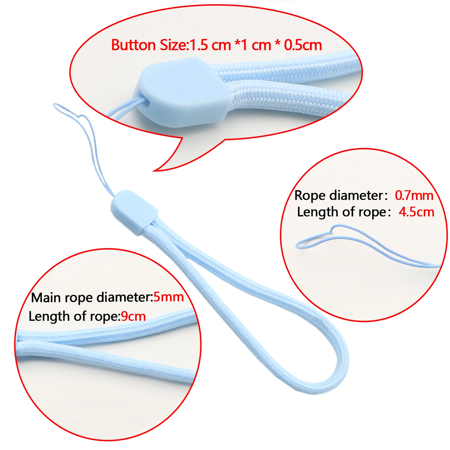 손전등 스트랩 랜야드 슬링 EDC 야외 도구, 파란색 파라코드 조정 가능, 분실 방지 토치 카메라 전화 키트, 15cm, 5 개, 10 개