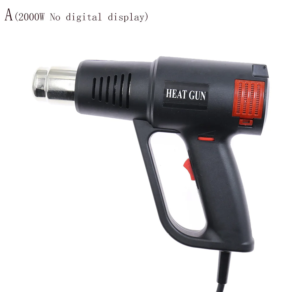 Hot Air Gun 2000W High Quality Black Digital Display Knob Type Power Hair Dryer Shrink Wrapping Thermal Car Film Repair Tool 220 5