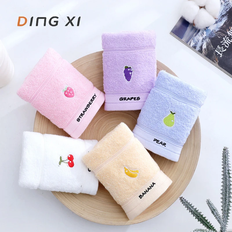 Selling Children's Pure Cotton Fruit Cartoon Primary Baby School Students Face Towel Soft Absorbent Household Bath 25*45 Towel 6
