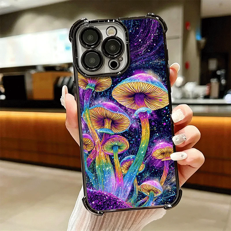 Psychedelic Mushroom Plating Anti-Fall Soft Phone Case