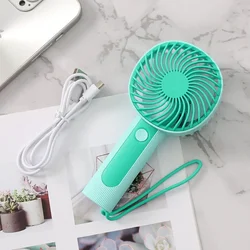 Compact USB Rechargeable Handheld Fan - 3 - Speed Mini Air Cooler (Gem Green)