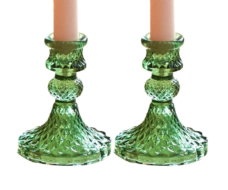 حاملات شموع مستدقة كريستال ، حامل شمعدان زجاجي ، ح...