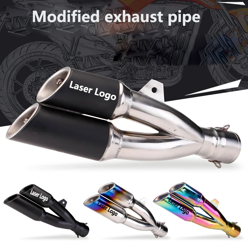 

51mm Motorcycle Exhaust Escape Modified Muffler With Removable Double Holes DB Killer For R25 R3 R6 NC700 CBR500 Z400 Z750 Z900