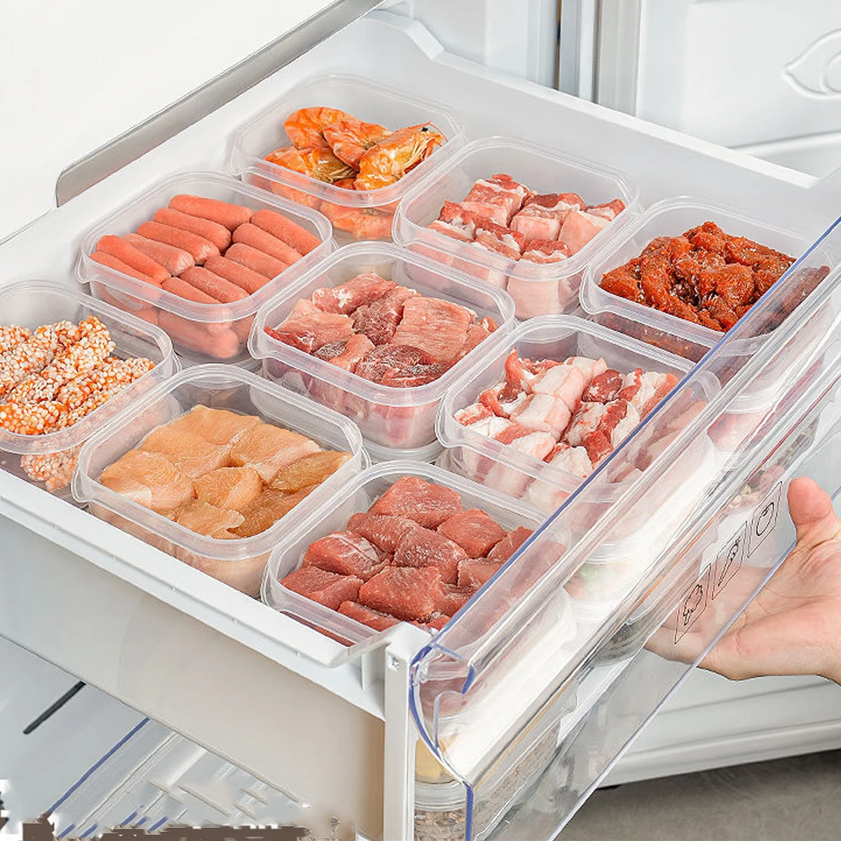 Refrigerator Organizer Bins 4pcs Stackable Clear Plastic Organizers Handles  Fridge Pantry Kitchen Cabinet Food Storage Container - AliExpress