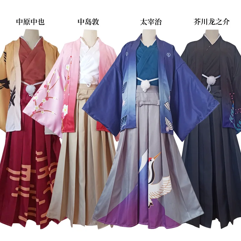 

Anime Dazai Osamu Nakahara Chuuya Nakajima Atsushi Ryunosuke Akutagawa Bungo Stray Dogs Cosplay Clothes Man Woman Kimono Suit