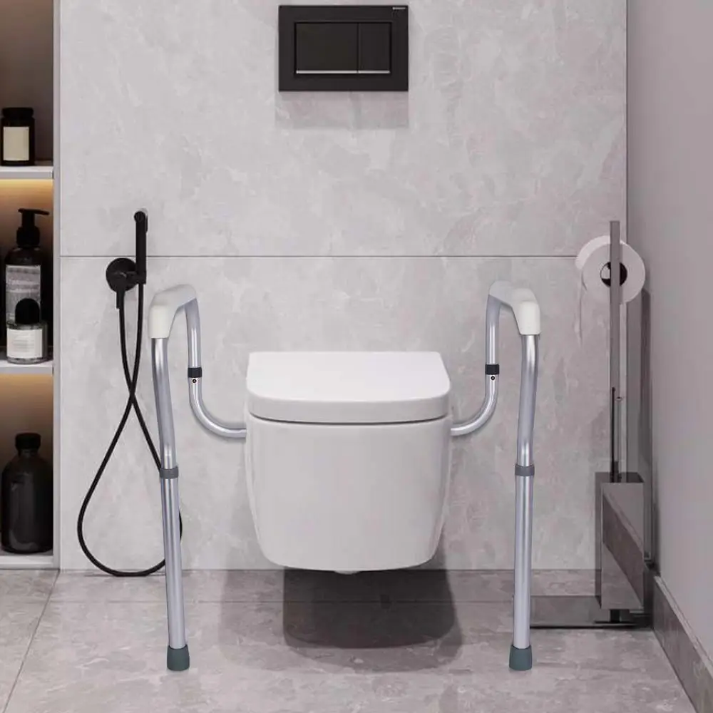 Description Picture 3 of itemToilet Rails Multiusage Bathroom Safety Frame Adjustable Easy Assembly Anti Slip Toilet Grab Bar With Handle home supplies