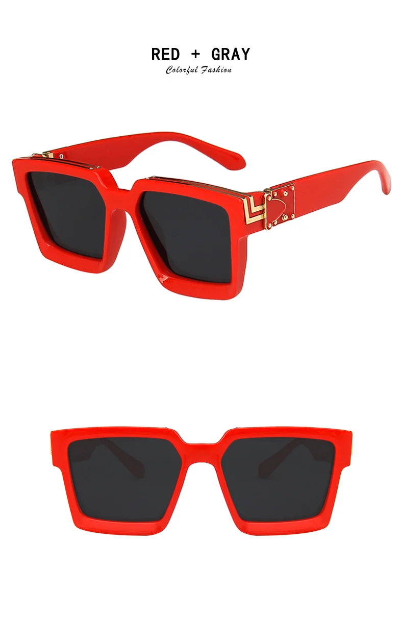 Square Large Frame Sunglasses For Women Trendy Retro Eyewear_voghion.com