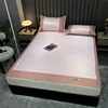 2025 New Jacquard Ice Silk Mat Bed Maternal and Infant Grade Ice Silk Summer Air Conditioning Mat Machine Washable 2
