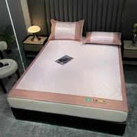 2025 New Jacquard Ice Silk Mat Bed Maternal and Infant Grade Ice Silk Summer Air Conditioning Mat Machine Washable 2