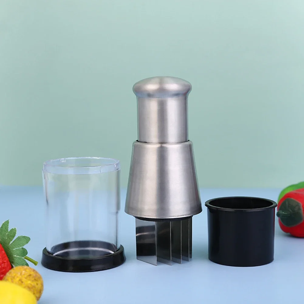 Stainless Steel Manual Hand Chopper Kitchen Tools Vegetable Chopper Mini Garlic Mincer for Garlic Ginger Herbs Nuts