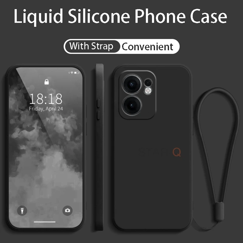 Original Liquid Silicone Phone Case with Lanyard - Enhanced Grip and Protection