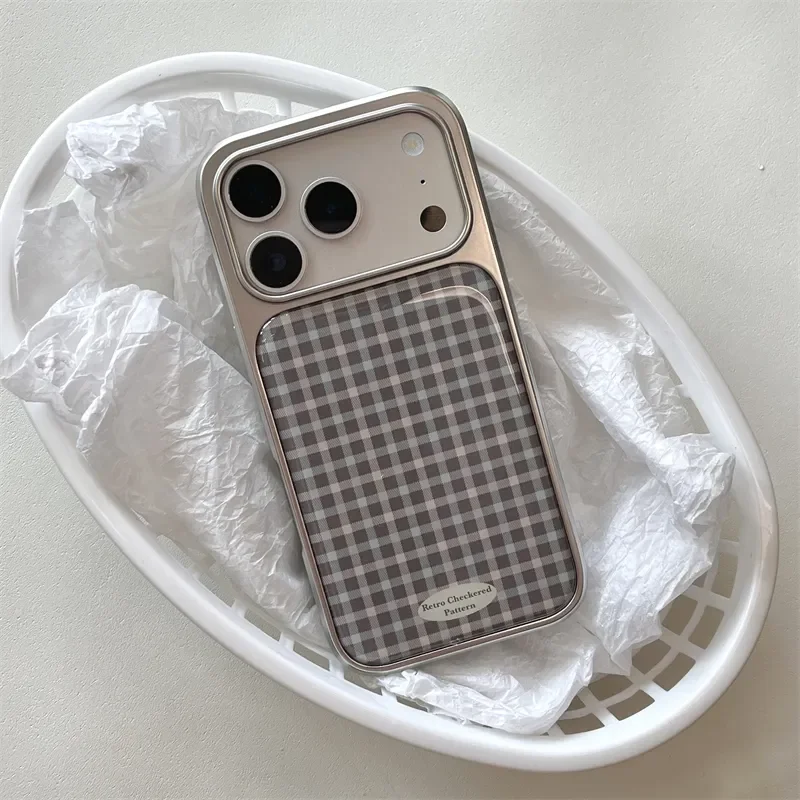 Sleek Grey Electroplated Drip Glue Phone Case - Modern Y2K Design Cover