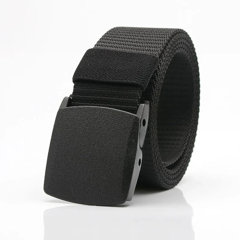 Outdoor Men's and Women's Tactical Belt, Student Military Training Nylon Belt, Breathable Plastic Buckle Canvas Belt