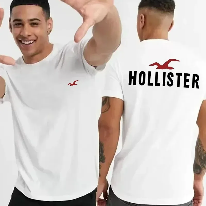 

Fashion HOLLISTER Letter Men's T-shirt Aesthetic Clothing Summer Sports Running Quick Drying T-shirt Men's Extra Large shirt Top