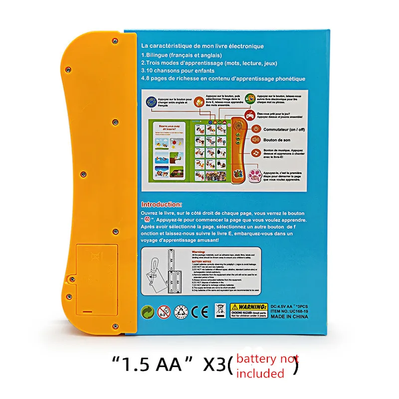 French English E-book Early Education Machine Finger Reading Voice Book for Children Learning Toys 4