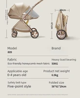 Poussette bébé pliable, portable, confortable, pour nourrissons et tout-petits de 0 à 36 mois 6