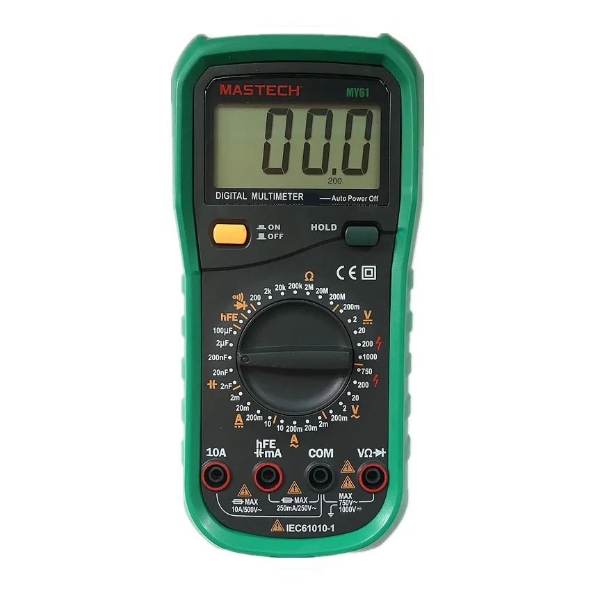 

MASTECH MY61 AC/DC Professional Electric Handheld 2000 counts Meter Digital Multimeter Voltmeter Ohm Electrical Tester