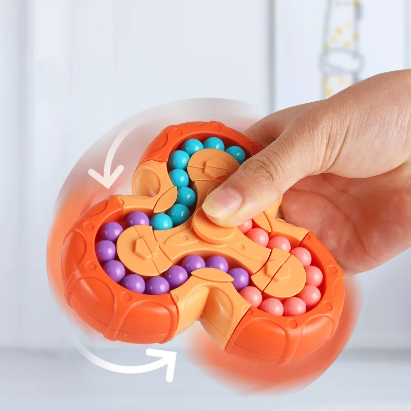 Educational Toys Finger Gyro Toys Magic Gyro Toys Magic Puzzle Toy Puzzle Toys Memory Training Toy Six-sided Rotation Finger Bean Intelligence Gyro Antistress Fingertip Cube Learning Educational Magic Disk For Kids Gift