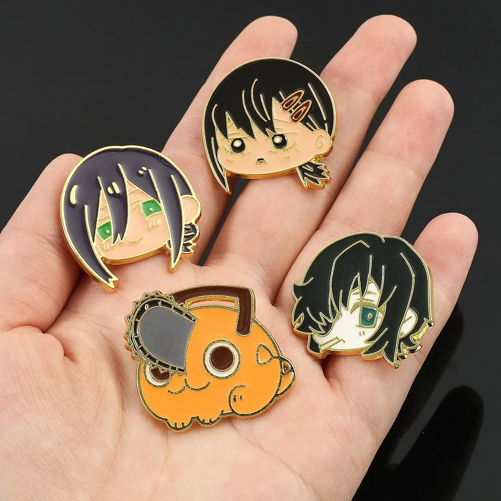 

Chainsaw Man Enamel Pins Reze Kobeni Himeno Pochita Cute Metal Badges Cosplay Collection Props