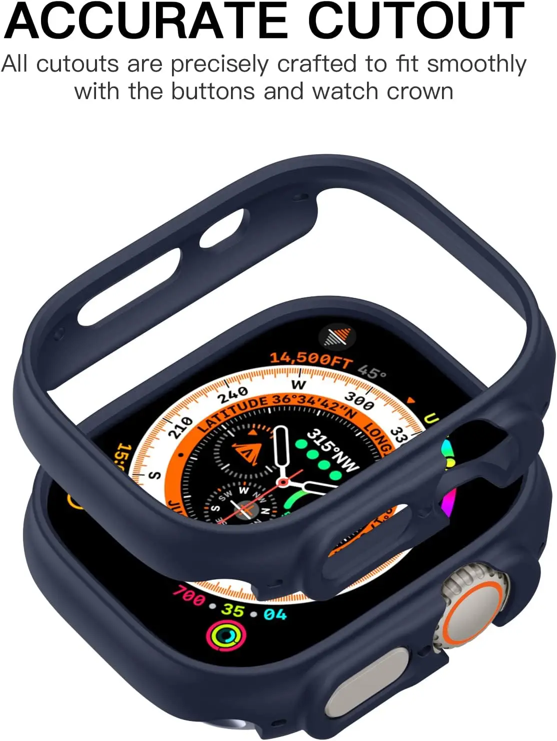 Matte Shockproof Protective Bumper for Smartwatch – Hard PC Edge Cover