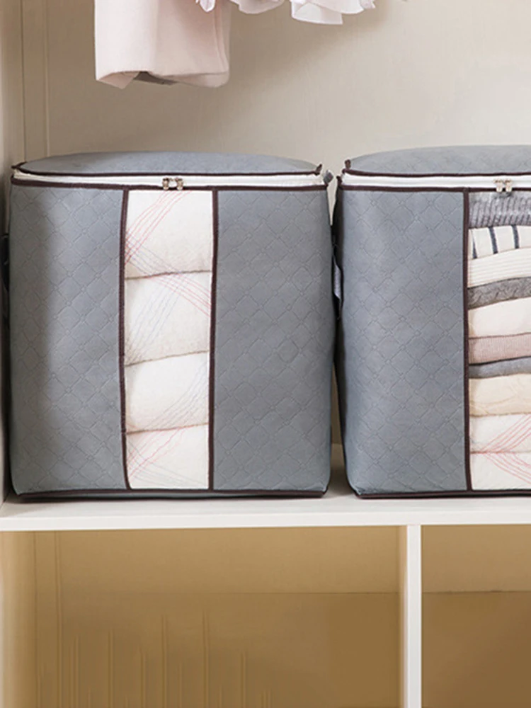 Description Picture 3 of item1PC/2PCS Quilt storage bag Home moisture-proof clothing quilt storage bag thickened non-woven fabric