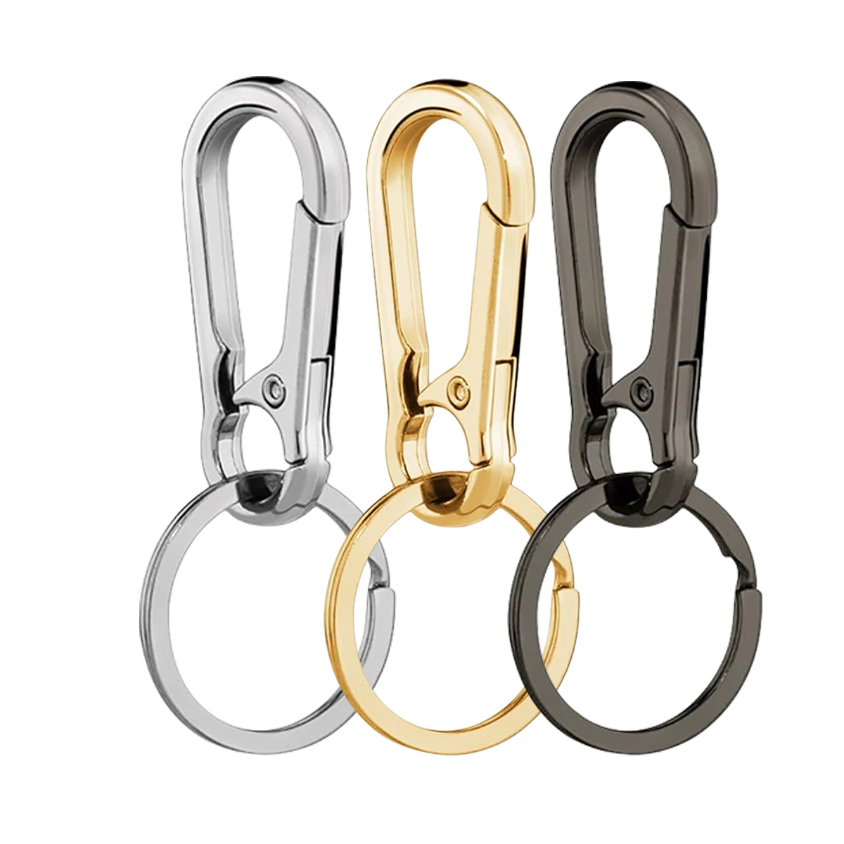 3-Piece Set Metal Carabiner Keychains Key Rings Key Clips Hooks Storage Holders For Car Finders Men Women Outdoor Hiking Camping