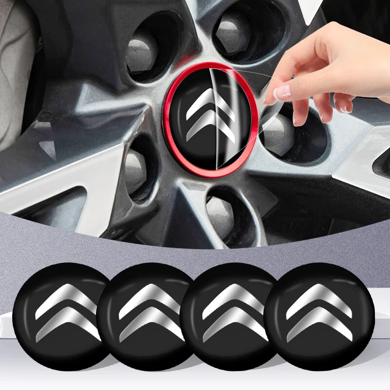 4Pc Car Badge Wheel Center Hub Cap Badge Sticker Decorazione Per Citroen C1 C2 C3 C4 C5 C6 C8 C4L Ds3 Ds4 Ds5Ls Ds6 Accessori