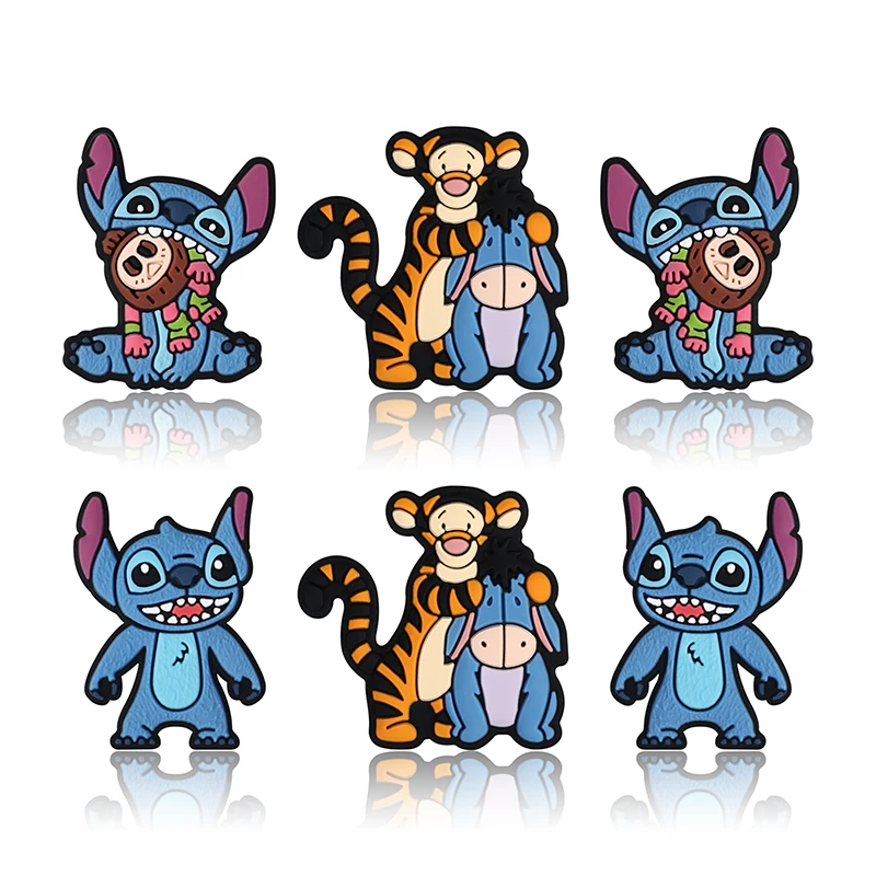 10개 스티치 티거 이요어 실리콘 포컬 비즈 DIY 체인 클립 비즈 펜 키체인 북마크 재료