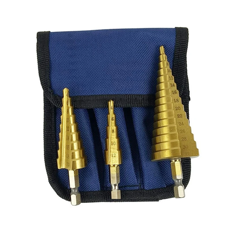 

3-Piece Hexagonal Handle Step Drill Big Export Pagoda Drill Double Bubble Step Drill Reamer Step Drill