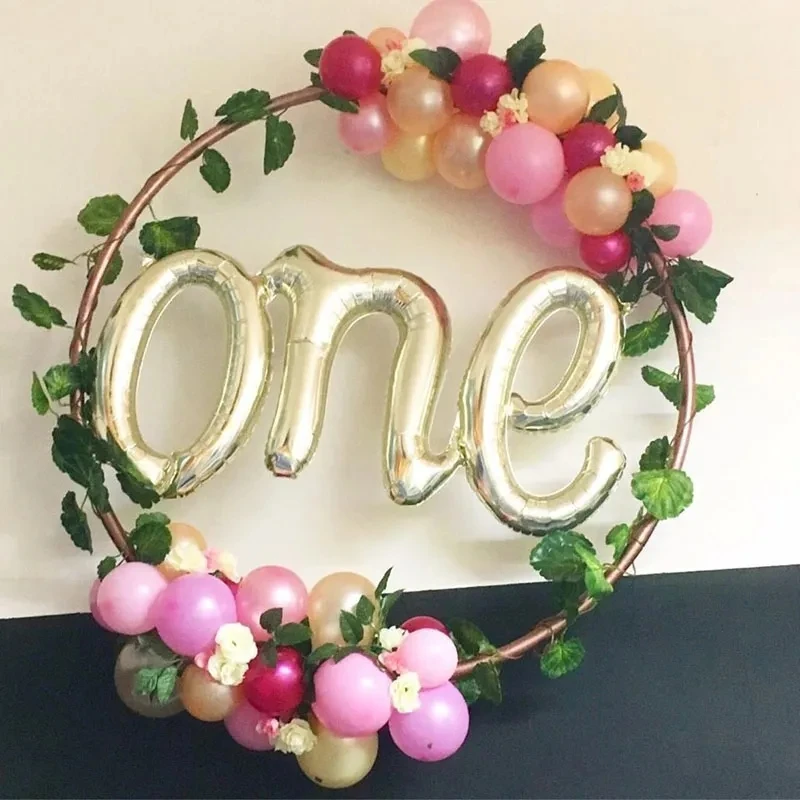 1 ° Compleanno Palloncini Siamesi In Oro Rosa One Boy Girl Letter Foil Balloon Baby Shower 1St Birthday Party Decoration Air Globos
