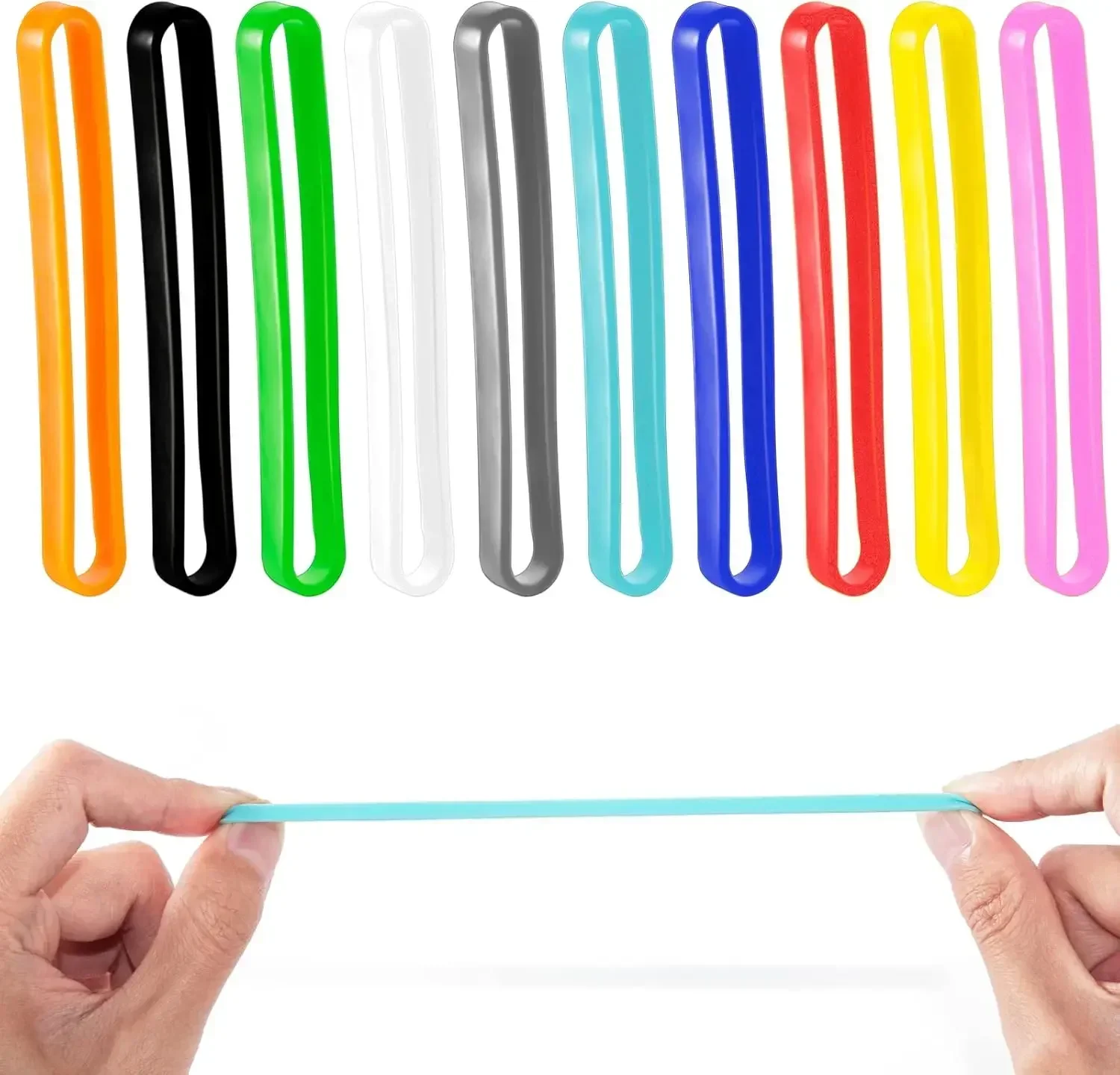 10pcs Silicone Rubber Bands 3 Inch Colorful Elastic Wrapping Bands for Bundling Bills Money Boxes Card Craft Home Office School