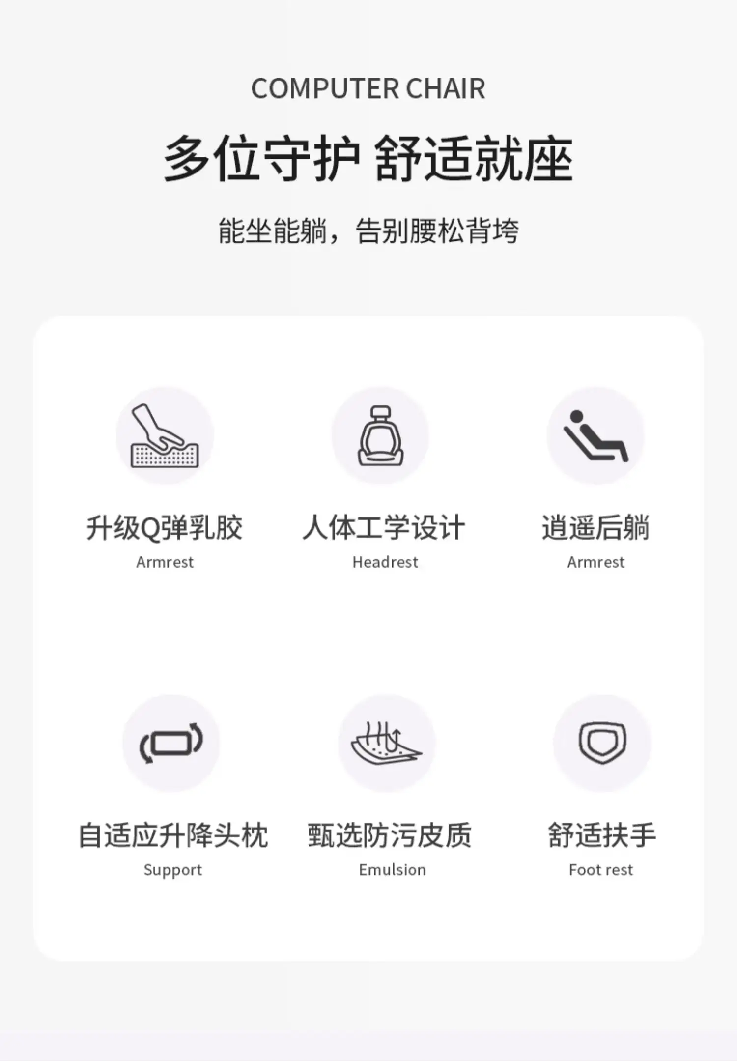 Description Picture 4 of itemErgonomic Playseat Office Chair Swivel Study Scorpion Gaming Office Chair Computer Relaxing Nordic Silla Oficina Home Furniture