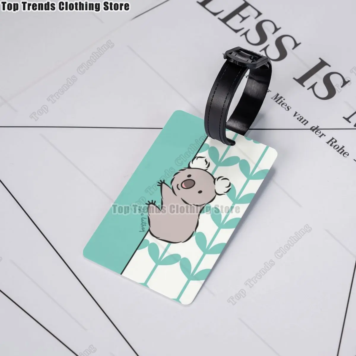 Kawaii Clinging Koala Bear Luggage Tag With Name Card Privacy Cover ID Label for Travel Bag Suitcase