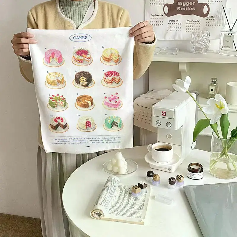 Description Picture 6 of itemKorean Small Tapestry Background Cloth Cartoon Hanger Tapestries Girl Bedroom Decoration Photo Props Cute Hanging Cloth 태피스트리