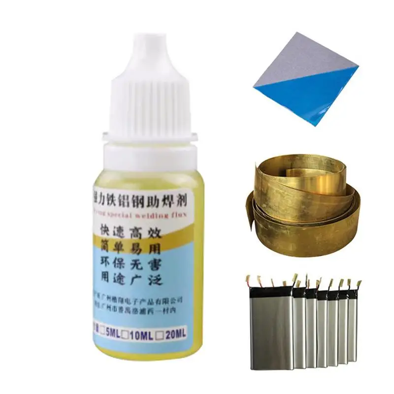 

Aluminum Soldering Flux Liquid 0.33oz Copper Soldering Flux For Galvanized Sheet 18650 Battery Soldering Fluid No Water Cleaning