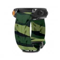 Enhanced Silicone Sport Band with QuickFit 22mm/26mm Adapter - QuickFit 22mm (Camouflage Green)