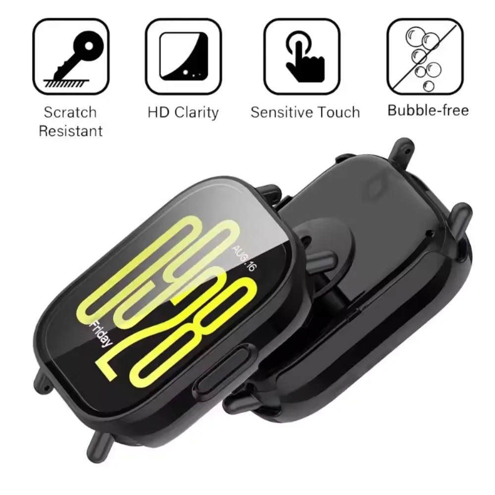 Premium HD Tempered Glass Protective Case for Smartwatch Screen, All-Around Bumper Cover