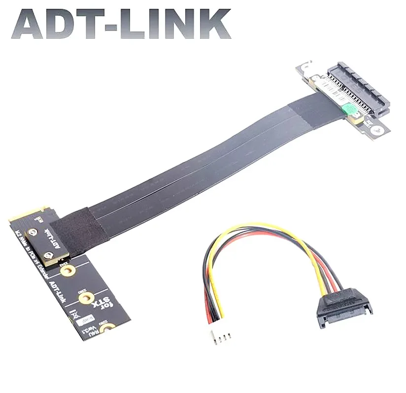 

Адаптер-удлинитель ADT-Link с поворотом влево вправо, M.2 NVMe на PCI Express x4, перемычка для графических карт, видеокарт, SSD, RAID, LAN, GPU