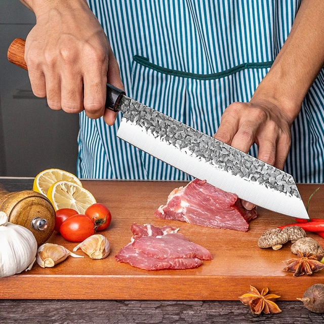 MASAMOTO VG Cuchillo japonés Santoku de 7 pulgadas (7.087 in) fabricado en  Japón, cuchillo de cocina profesional multiusos, hoja de acero inoxidable