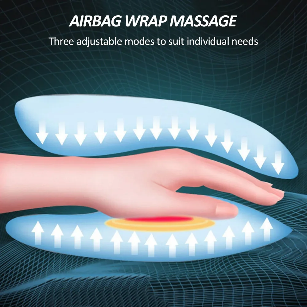 Cordless Electric Hand Massager for Home Use, Rechargeable Kneading Massager, Heat Air Compression Bag Wrap