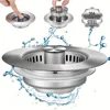 3-in-1 Stainless Steel Kitchen Sink Strainer - Pop-Up Stopper with Anti-Clogging Basket 1
