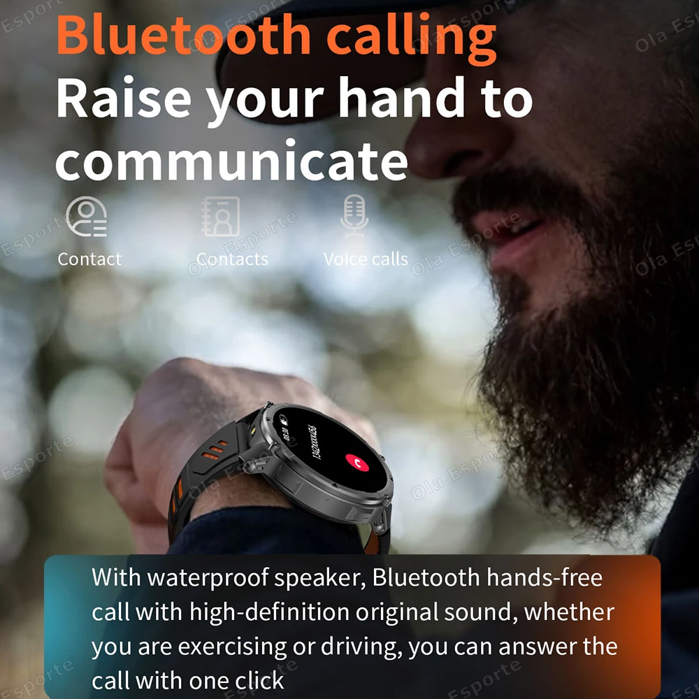 2026 New Military 1100mAh Big Battery Outdoor Smart Watch Men GPS Path Compass 10ATM Waterproof Calls AMOLED HD Sport Smartwatch 5