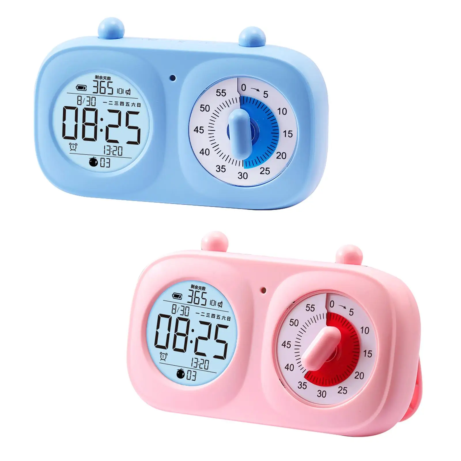 

Visual Timer Clock Dual Screen Silent Rechargeable Adjustable Cycle Timing Study Timer for Study Reading Teaching Children Kids