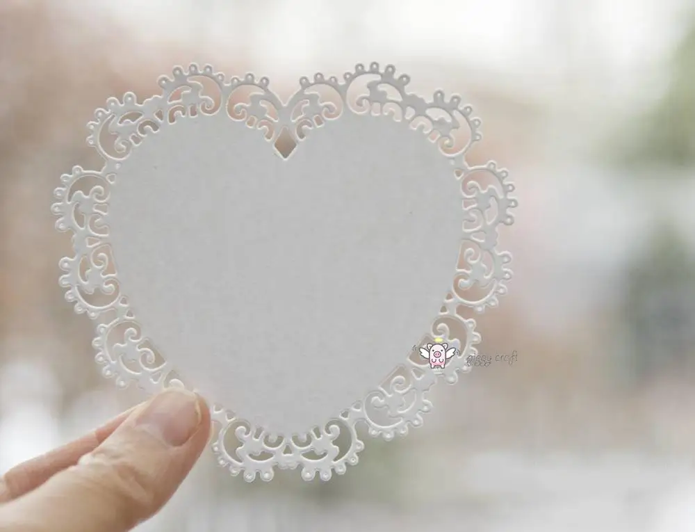 

Mmao Crafts Metal Steel Cutting Dies Baby letter lace heart frame Stencil For DIY Scrapbooking Paper/photo Cards Embossing Dies