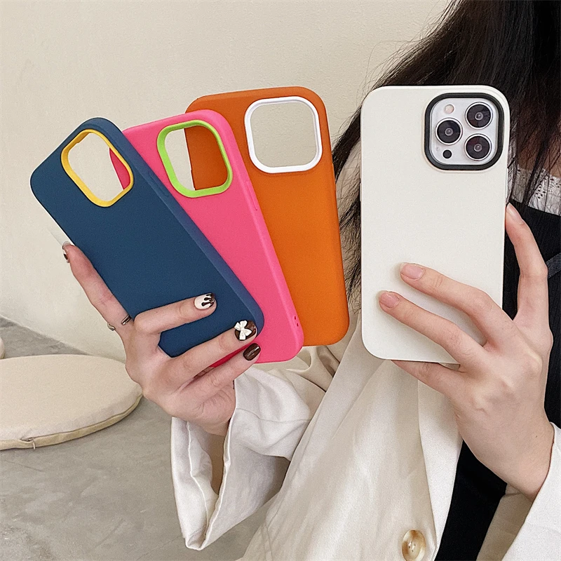 3 In 1 Matte Phone Funda Iphone13 Case For Iphone 11 12 13 Pro Max Case Iphone Xr 7 8 6 Plus Se 2 3 Xr X Xs Max 13 Mini Cover