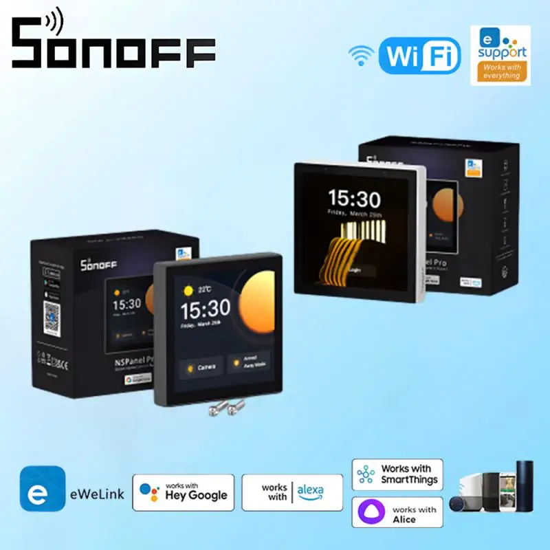 Sonoff Nspanel Pro Smart Scene Wall Switch Smart Home Control Panel Eu/ Us Smart Home Termostato Display Switch Wok Con Alexa