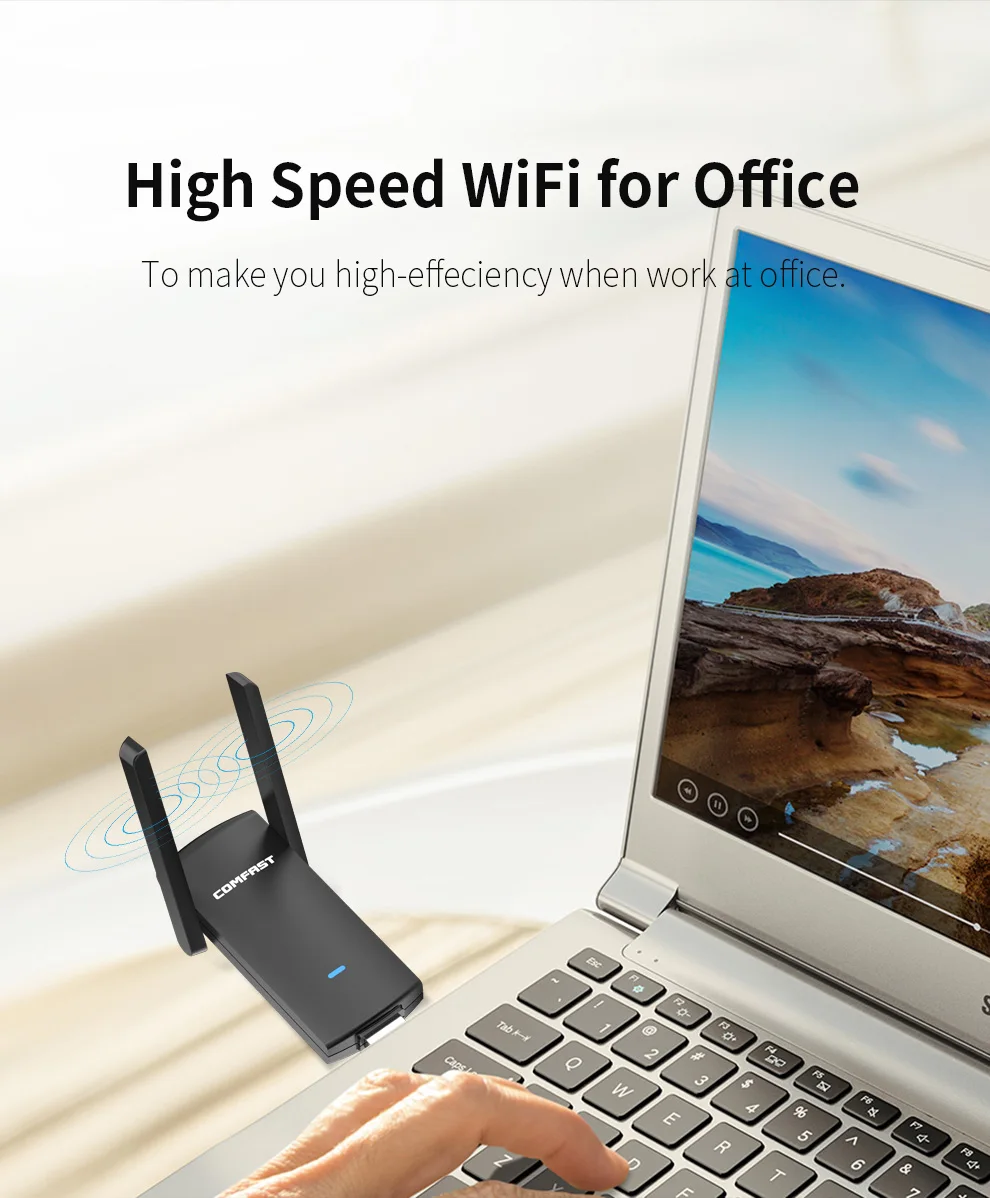 1900Mbps USB3.0 Wireless Network Card RTL8814AU High Power WiFi Adapter Long Range 2dBi Antenna Support Monitor Mode Kali Linux
