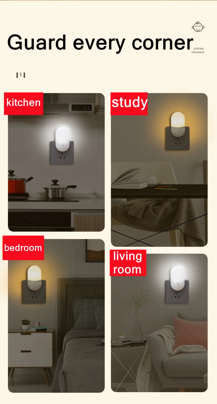 Bedside Lamp Night light EU US Plug LED Night Light AC 85V-265V Bedroom Lamp Gift For Children Cute Night Lamp For Corridor WC