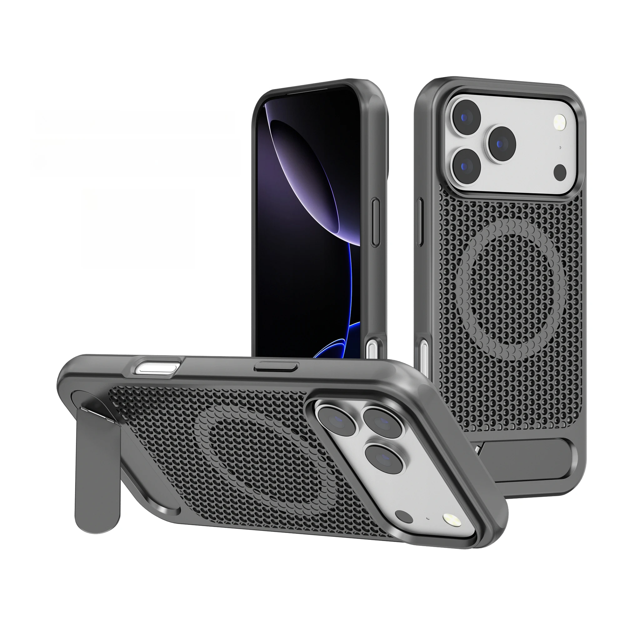3D Honeycomb Cooling Magnetic Invisible Stand Phone Case - Enhanced Protection and Style