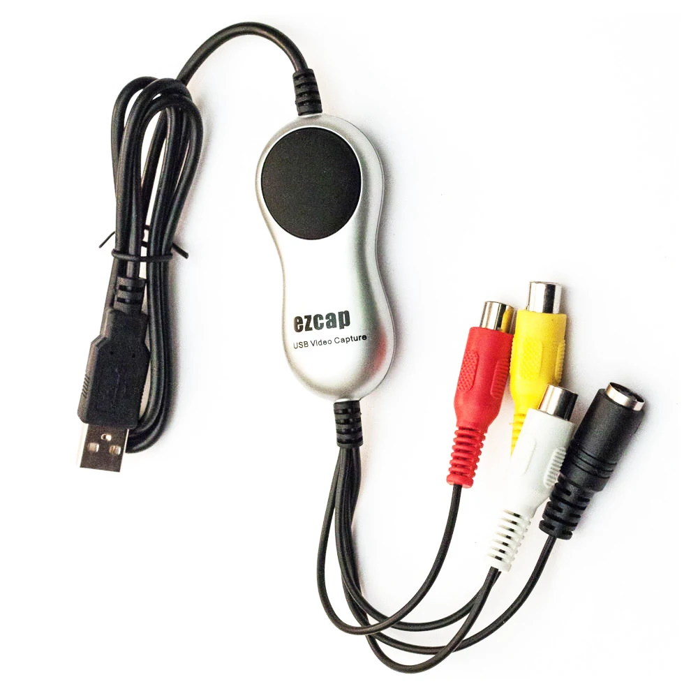 Ezcap170 USB 2.0 8MM VHS Video Tape Cassette Player AV S-videocamera Videocamera Scheda di acquisizione video TV Box Registra su PC Windows - immagine 6